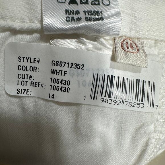 NWT 7 For All Mankind Silk Blend Tie Neck Blouse White Gold Button Down Sz Large - Picture 13 of 13